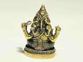 ガネーシャ像 2体　真鍮製 ガネーシャ神像（真鍮製、ダンス）（受注製作）- スピリチュアル